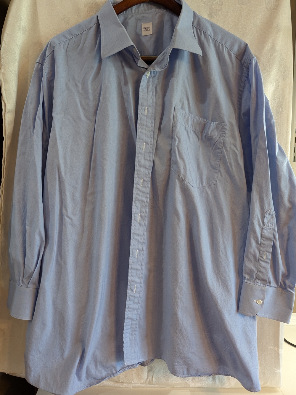 Men's Light Blue Dress Shirt with Pocket - Classic Formal Style